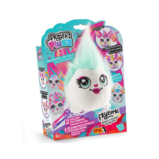 Maskotka Projekt Plusz Fryzurki - Zestaw z ręcznym aerografem Mgiełka