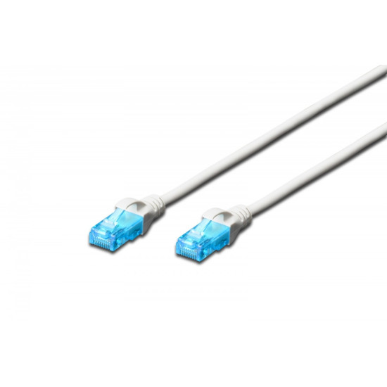 Patch cord RJ45-RJ45, kat.5e, U/UTP, AWG 26/7, PVC, 0.25m, biały