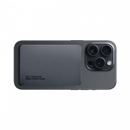 PowerBank 5000mAh 20W Indukcyjny Magsafe PD Fast Charge tytanowy 