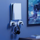 Stojak do Playstation 5 RS181, biały, ścienny, max 10kg, uchwt na pady