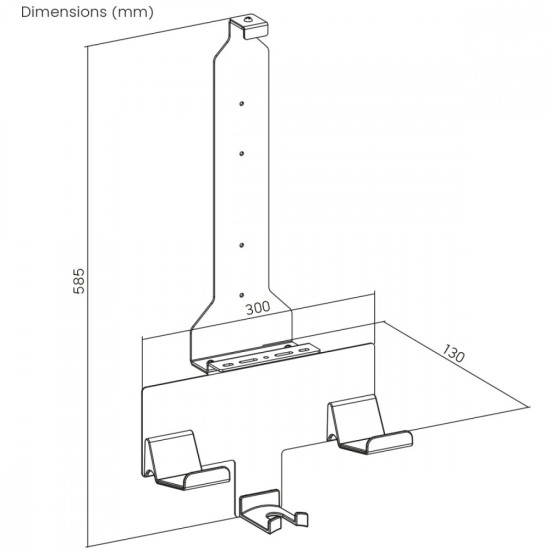 Stojak do Playstation 5 RS181, biały, ścienny, max 10kg, uchwt na pady