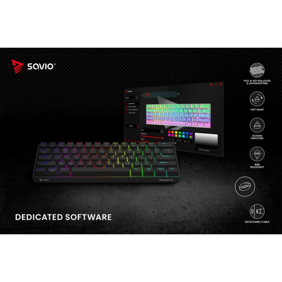 Klawiatura mechaniczna BLACKOUT X2  OUTEMU Red, Hot Swap