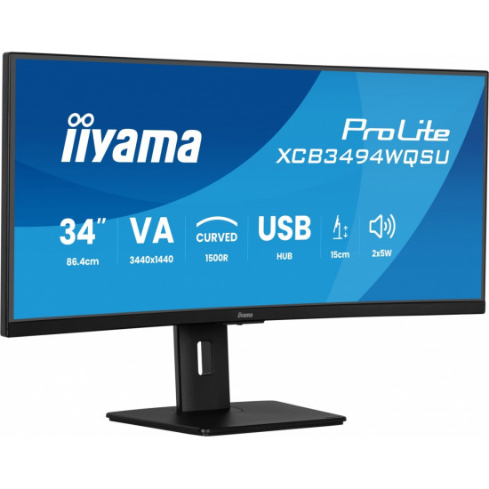 Monitor 34 cali XCB3494WQSU-B1 VA,UWQHD,1500R,2xHDMI,DP,2xUSB,2xUSB-C 