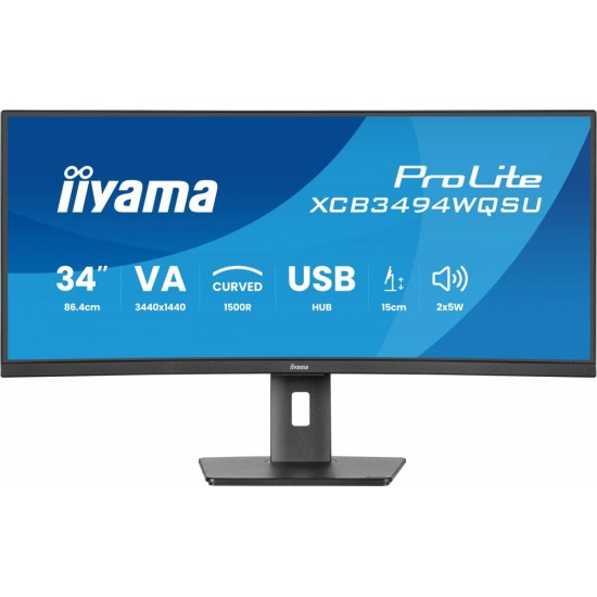 Monitor 34 cali XCB3494WQSU-B1 VA,UWQHD,1500R,2xHDMI,DP,2xUSB,2xUSB-C 