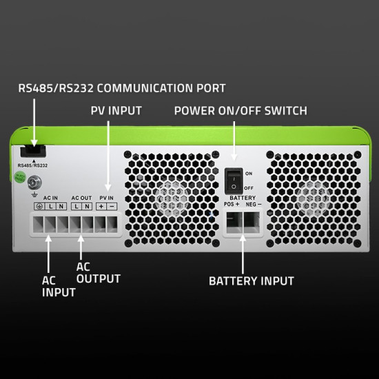 Hybrydowy Inwerter solarny Off-Grid 3500W | 100A | 24V | MPPT |  BMS | opcja Wi-Fi | Sinus | Power Factor 1.0 