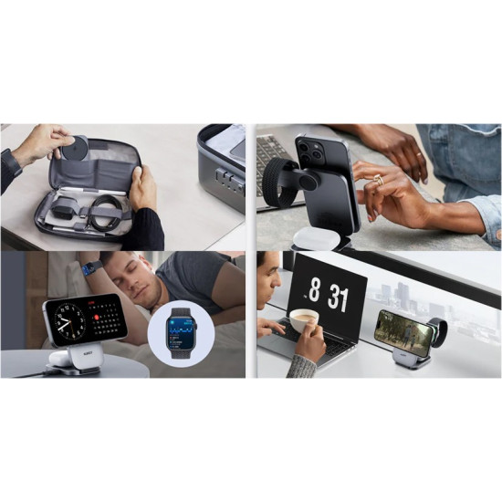 Ładowarka bezprzewodowa LC-MC312 Slim 3w1 Qi2 15W MagSafe + ładowarka PD 30W + Etui