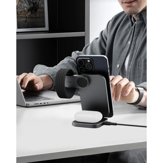 Ładowarka bezprzewodowa LC-MC312 Slim 3w1 Qi2 15W MagSafe + ładowarka PD 30W + Etui