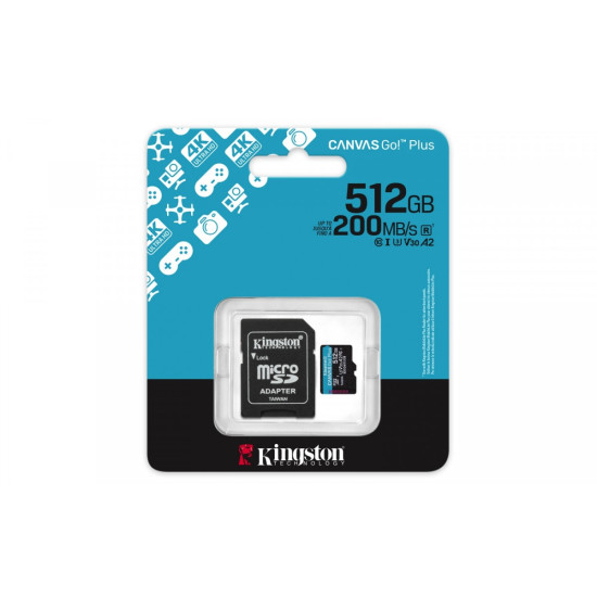 Karta microSD 512GB CanvasGo! Plus 200MB/s A2 U3 V30 + adapter