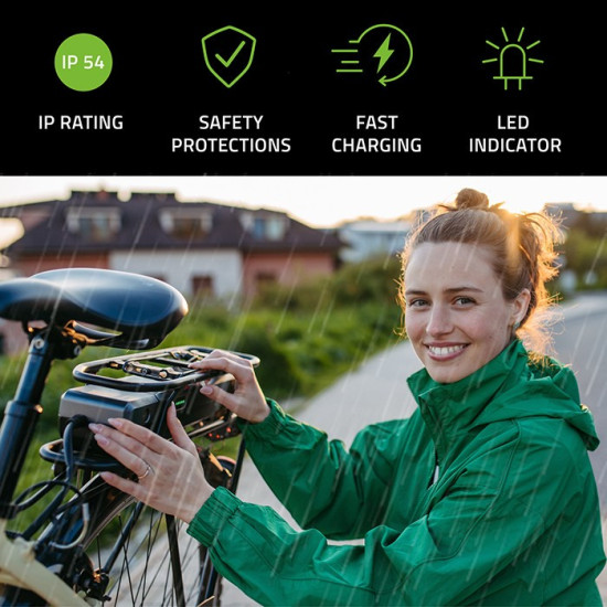 Ładowarka do roweru skutera elektrycznego 36V | 42V | 2A | 5.5*2.1 | wodoodporna + kabel zasilający 