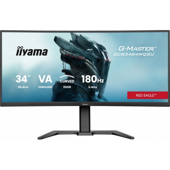Monitor G-Master 34 cale GCB3484WQSU-B1,VA,UWQHD,180Hz,1500R, 21:9, 500cd/m2, 2x5W