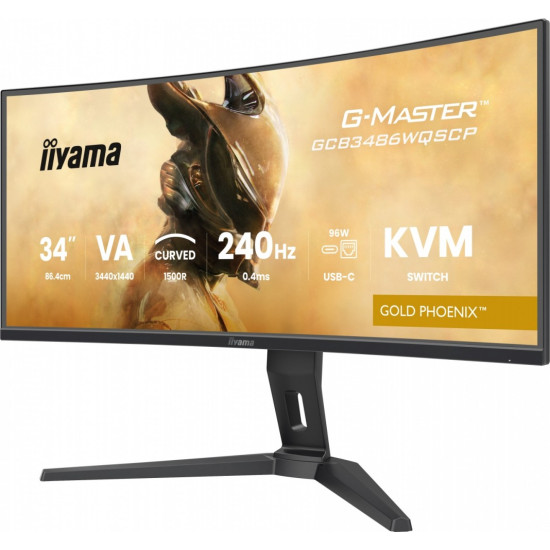 Monitor G-Master 34 cale GCB3486WQSCP-B1,VA,UWQHD,240HZ,1500R,500cd,21:9,     USB-C dock 95W, RJ45, 2x5W