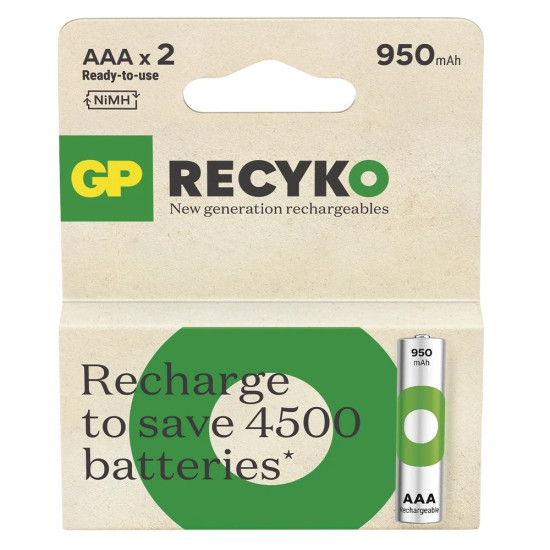 Akumulatorki R03/AAA Ni-MH 950mAh blister 2szt. GP RECYKO