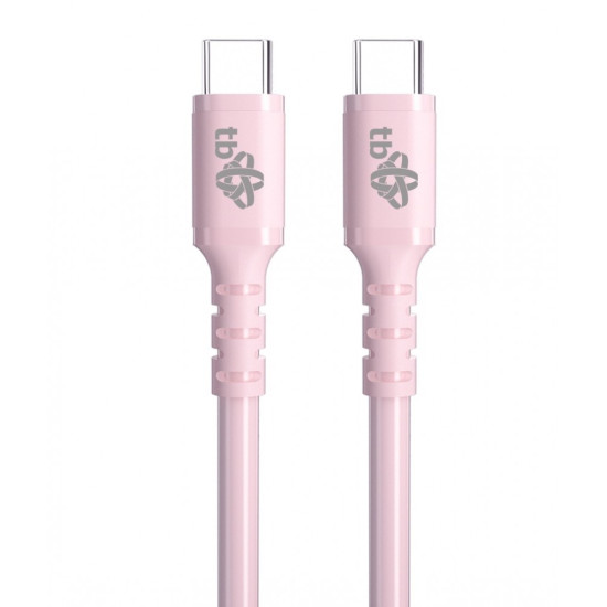 Kabel USB C - USB C 60W żelowy 1m różowy