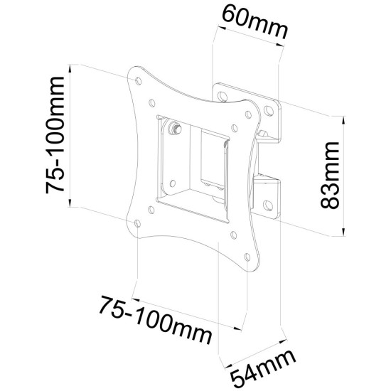 Uchwyt ścienny do TV 13-30cali LED/LCD 15kg obrotowy uchylny 