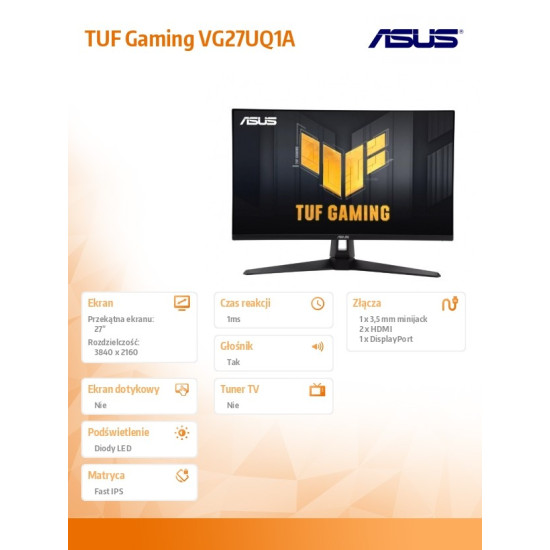 Monitor 27 cali VG27UQ1A 4K F-IPS 160Hz HDMI DP 