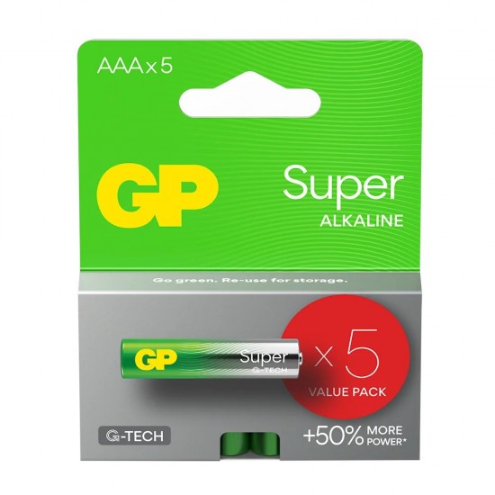 Baterie alkaliczne LR03/AAA GP SUPER 5szt. (G-TECH) 