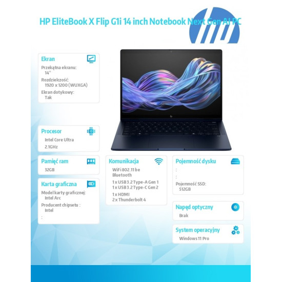 Notebook EliteBook X Flip G1i U5 228V/512GB/32GB/W11P/14.0   B9ZX7ET
