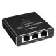 Rozdzielacz Splitter Ethernet mini SWITCH 1x3 RJ45 | 1000Mb/s |  USB-C | Aluminium 
