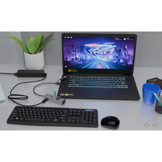 Uniwersalny metalowy ładujący HUB 2xUSB-C/2xUSB-A PD 85W 