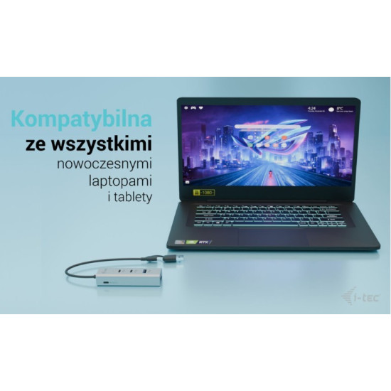 Uniwersalny metalowy ładujący HUB 2xUSB-C/2xUSB-A PD 85W 