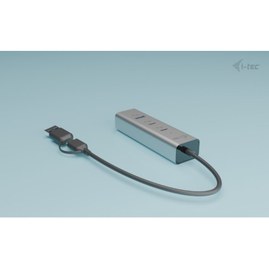 Uniwersalny metalowy ładujący HUB 2xUSB-C/2xUSB-A PD 85W 
