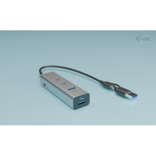 Uniwersalny metalowy ładujący HUB 2xUSB-C/2xUSB-A PD 85W 