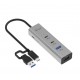Uniwersalny metalowy ładujący HUB 2xUSB-C/2xUSB-A PD 85W 