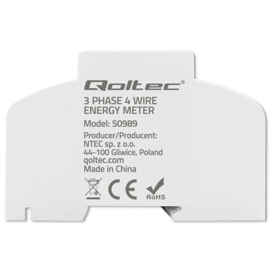 Trójfazowy dwukierunkowy elektroniczny licznik | miernik zużycia energii na szynę DIN | 400V | 100A | LCD | 4P 