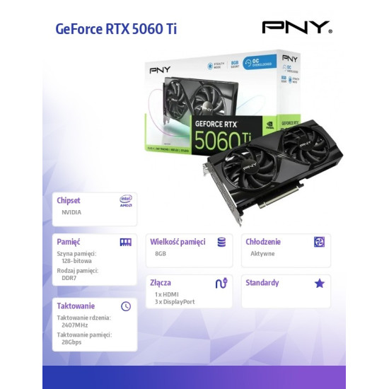 Karta graficzna GeForce RTX 5060 Ti OC 8GB VCG5060T8DFXPB1-O