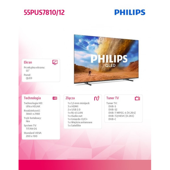 Telewizor 55 cali LED 55PUS7810/12 