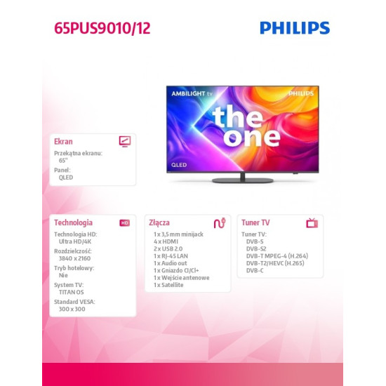 Telewizor 65 cali LED 65PUS9010/12 