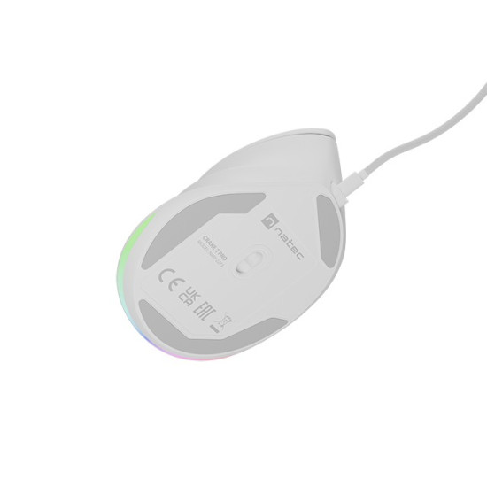 Mysz wertykalna NATEC CRAKE 2 PRO 128000DPI optyczna biała 