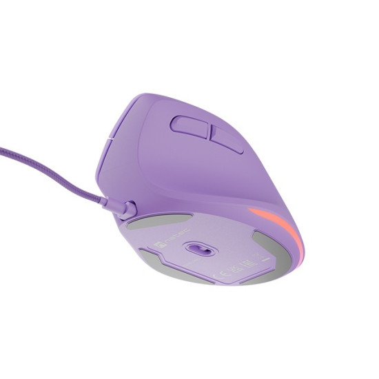 Mysz wertykalna NATEC CRAKE 2 PRO 128000DPI optyczna lawendowa 