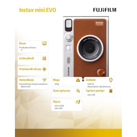 Aparat Instax mini EVO brązowy