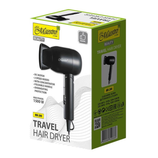 Turystyczna suszarka do włosów 1500W MR-200