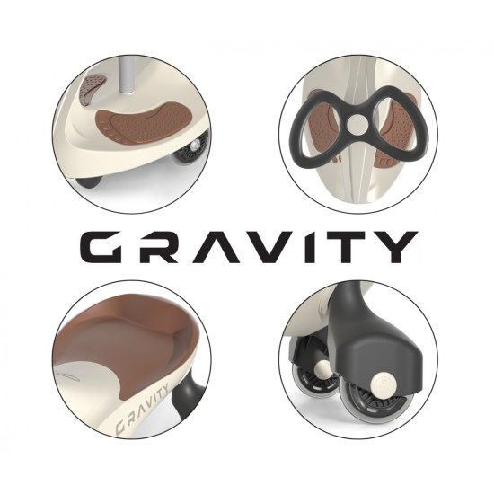 Jeździk Grawitacyjny Gravity beżowo-brązowy
