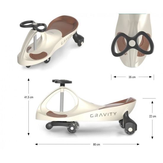 Jeździk Grawitacyjny Gravity beżowo-brązowy