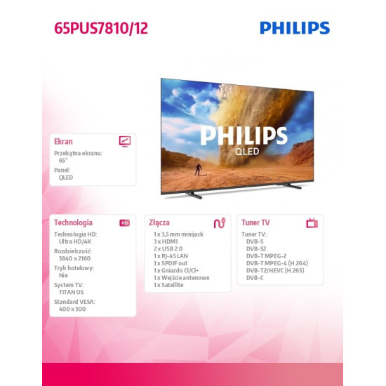 Telewizor QLED 65 cali 65PUS7810/12