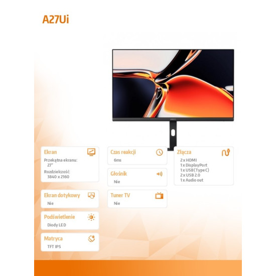 Monitor 4K A27Ui EU 