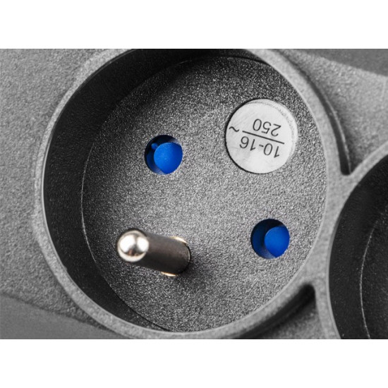 Listwa przeciwprzepięciowa M12/16A Rack 19' 1.5m czarna   (12 gniazd) 