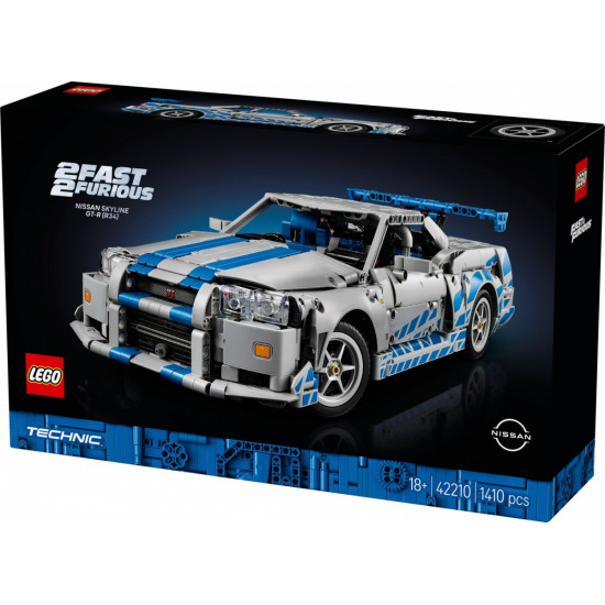 Klocki Technic 42210 Samochód Nissan Skyline GT-R (R34) z filmu Za szybcy, za wściekli 