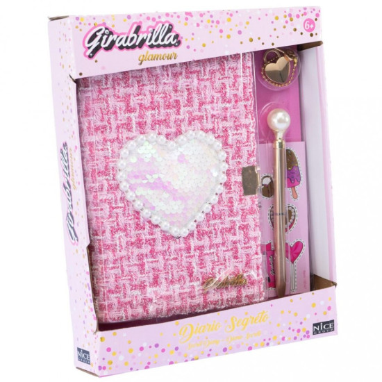 Pamiętnik tweedowy z cekinowym serduszkiem