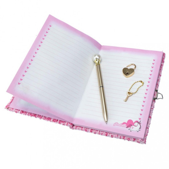 Pamiętnik tweedowy z cekinowym serduszkiem