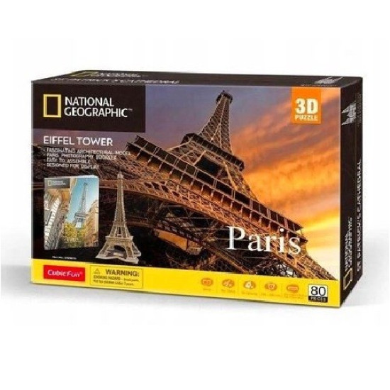 Puzzle 3D National Geographic Paryż Wieża Eiffla 80 elementów