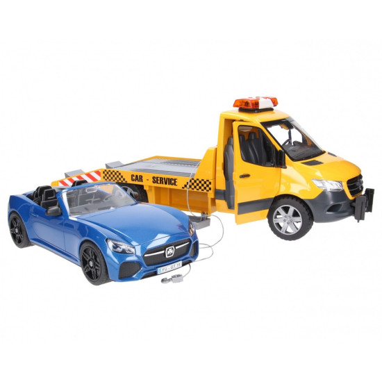 Pojazd Mercedes Sprinter laweta pomocy drogowej z modułem świetlno-dźwiękowym