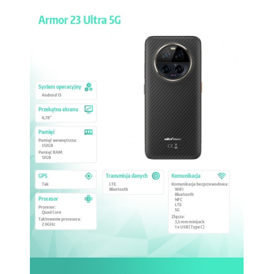 Smartfon Armor 23 Ultra 5G 12GB/512GB Czarny 