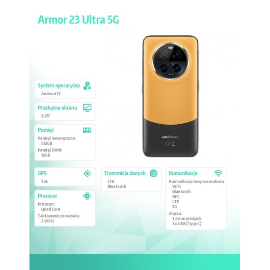 Smartfon Armor 23 Ultra 5G 12GB/512GB Pomarańczowy 