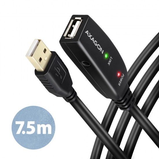 ADR-207 USB 2.0 A-M -> A-F aktywny kabel przedłużacz/wzmacniacz 7.5m