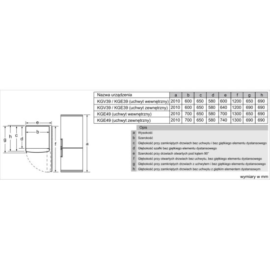 Chłodziarko-zamrażarka KGE49AICA