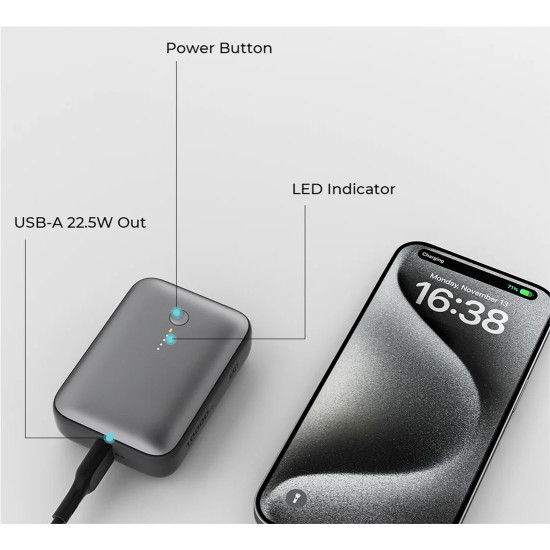 PB-Y55 MINI PowerBank | 10000mAh | 22.5W | 2xUSB | PD QC